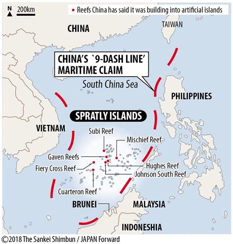 south china sea claimed area near japan